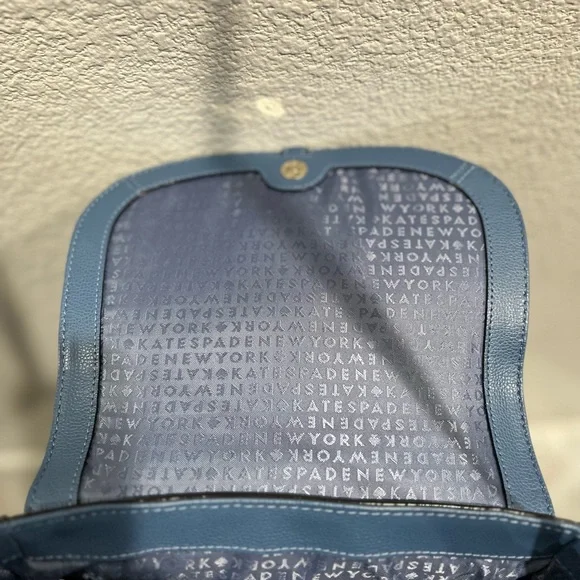 Kate Spade New York Blue Kailey Patterson Drive Leather Crossbody Purse NWOT - Picture 13 of 13